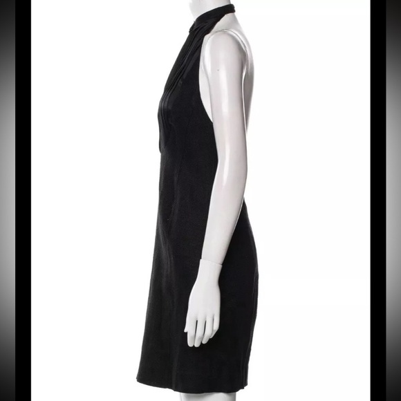 Ralph Lauren Runway Black Linen Button Up Backless Halter Mini Dress Tuxedo 2007 - Picture 7 of 15